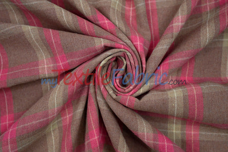 Plaid Flannel Fabric - 80 Percent Polyester 20 Percent Cotton, Plaid Pattern, 7 Oz, Soft Brushed Cotton Face (1 Yard)