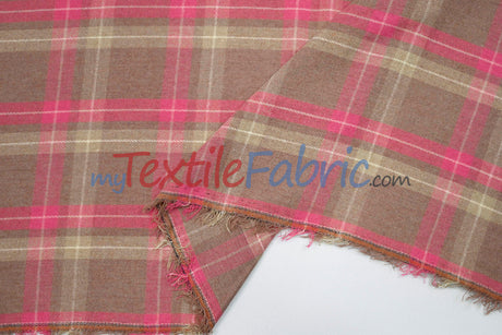 Plaid Flannel Fabric - 80 Percent Polyester 20 Percent Cotton, Plaid Pattern, 7 Oz, Soft Brushed Cotton Face (1 Yard)