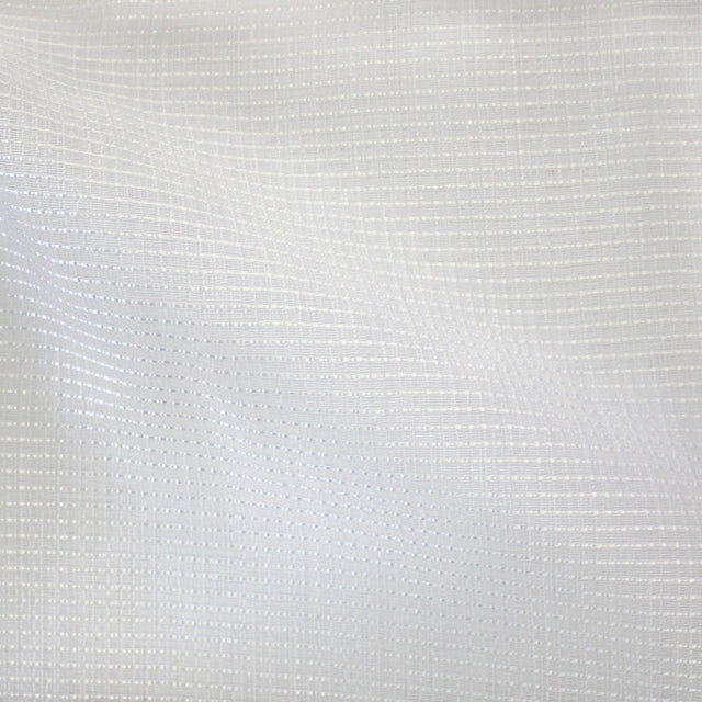 Lisa Fabric Polyester Sheer Fabric - Textured Solid Metallic White, 110" Width (1 Yard)