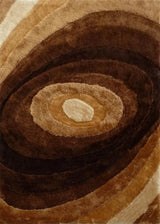 Soft Plush Fluffy Circle Design Polyester Fabric - Shag Area Rug, Circle Design, 7'6" X 10'3" (1 Piece)
