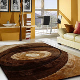 Soft Plush Fluffy Circle Design Polyester Fabric - Shag Area Rug, Circle Design, 7'6" X 10'3" (1 Piece)