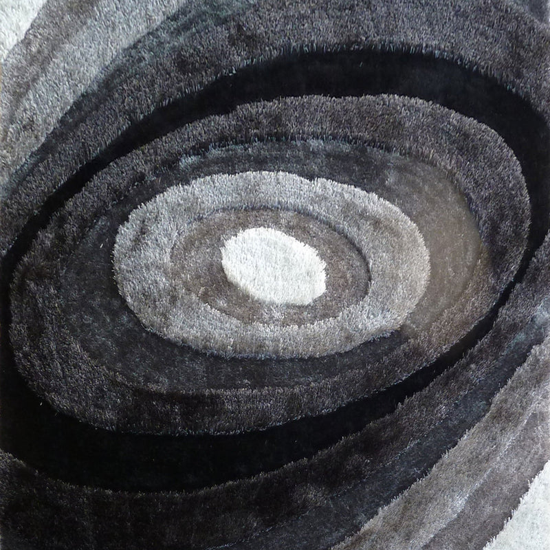 Soft Plush Fluffy Circle Design Polyester Fabric - Shag Area Rug, Circle Design, 7'6" X 10'3" (1 Piece)