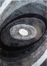 Soft Plush Fluffy Circle Design Polyester Fabric - Shag Area Rug, Circle Design, 7'6" X 10'3" (1 Piece)