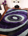 Soft Plush Fluffy Circle Design Polyester Fabric - Shag Area Rug, Circle Design, 7'6" X 10'3" (1 Piece)