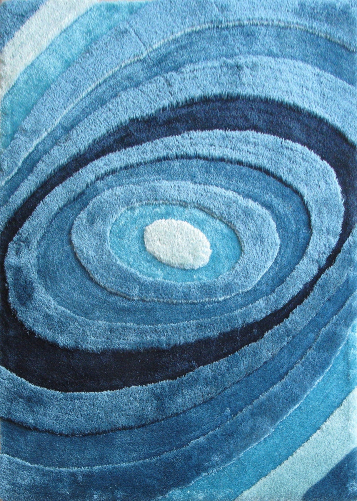 Soft Plush Fluffy Circle Design Polyester Fabric - Shag Area Rug, Circle Design, 7'6" X 10'3" (1 Piece)
