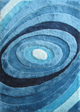 Soft Plush Fluffy Circle Design Polyester Fabric - Shag Area Rug, Circle Design, 7'6" X 10'3" (1 Piece)