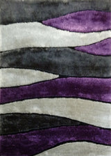 Living Shag Waves Polyester Fabric - 3D Effect Shag Rug, Gray Blue, 7'6" X 10'3" (1 Piece)
