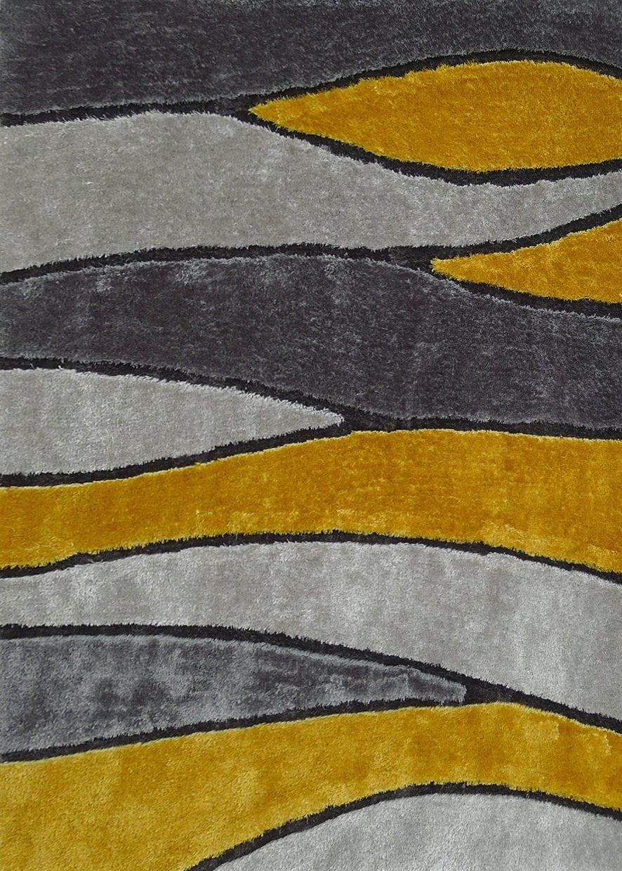 Living Shag Waves Polyester Fabric - 3D Effect Shag Rug, Gray Blue, 7'6" X 10'3" (1 Piece)