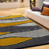 Living Shag Waves Polyester Fabric - 3D Effect Shag Rug, Gray Blue, 7'6" X 10'3" (1 Piece)