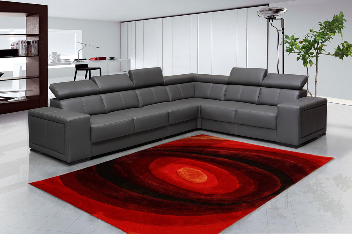 Soft Plush Fluffy Circle Design Polyester Fabric - Shag Area Rug, Circle Design, 7'6" X 10'3" (1 Piece)