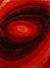 Soft Plush Fluffy Circle Design Polyester Fabric - Shag Area Rug, Circle Design, 7'6" X 10'3" (1 Piece)