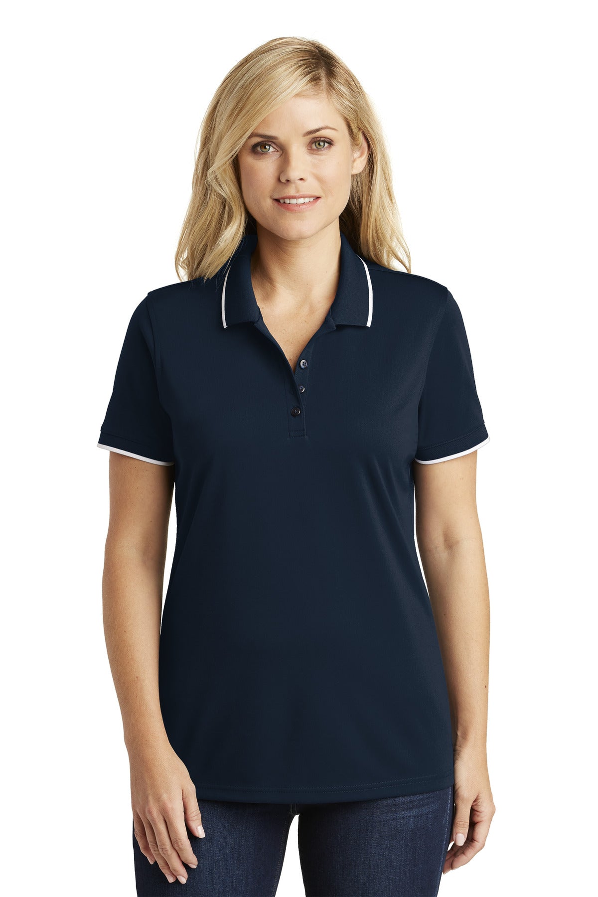 Port Authority® Women's Dry Zone® UV Micro-Mesh Tipped Polo