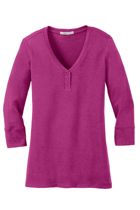 Port Authority® Ladies Concept Stretch 3/4-Sleeve Scoop Henley