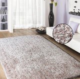 Plush Fluffy Soft Shinny Multi Textural Shag Area Rug Carpet - Shag Area Rug, Multi Textural, 5' X 7', 2' X 3', Blanco Rosa, Stellar Blue, Natural (1 Unit)
