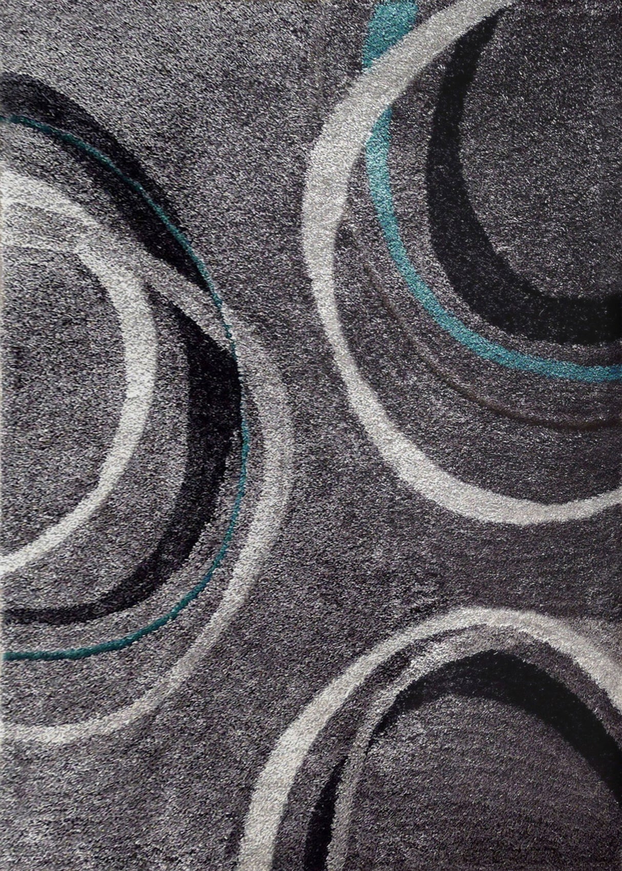 Lo-La Collection Polyester Fabric - Shag Area Rug, Gray, 5' X 7' (1 Piece)