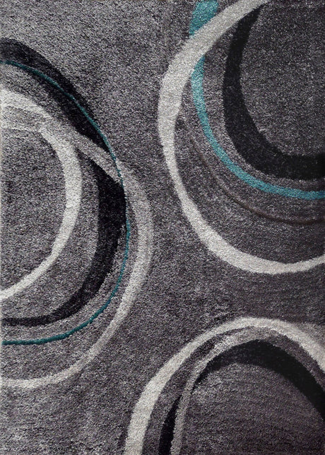 Lo-La Collection Polyester Fabric - Shag Area Rug, Gray, 5' X 7' (1 Piece)