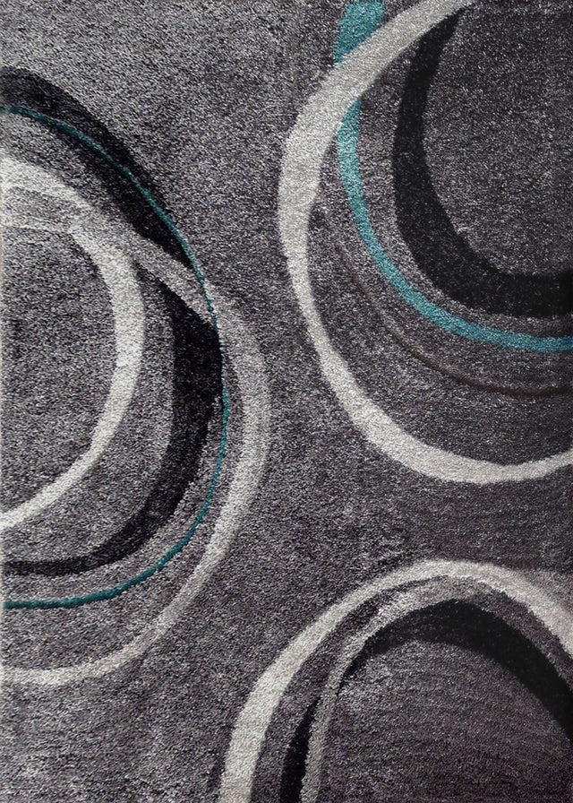 Lo-La Collection Polyester Fabric - Shag Area Rug, Gray, 5' X 7' (1 Piece)