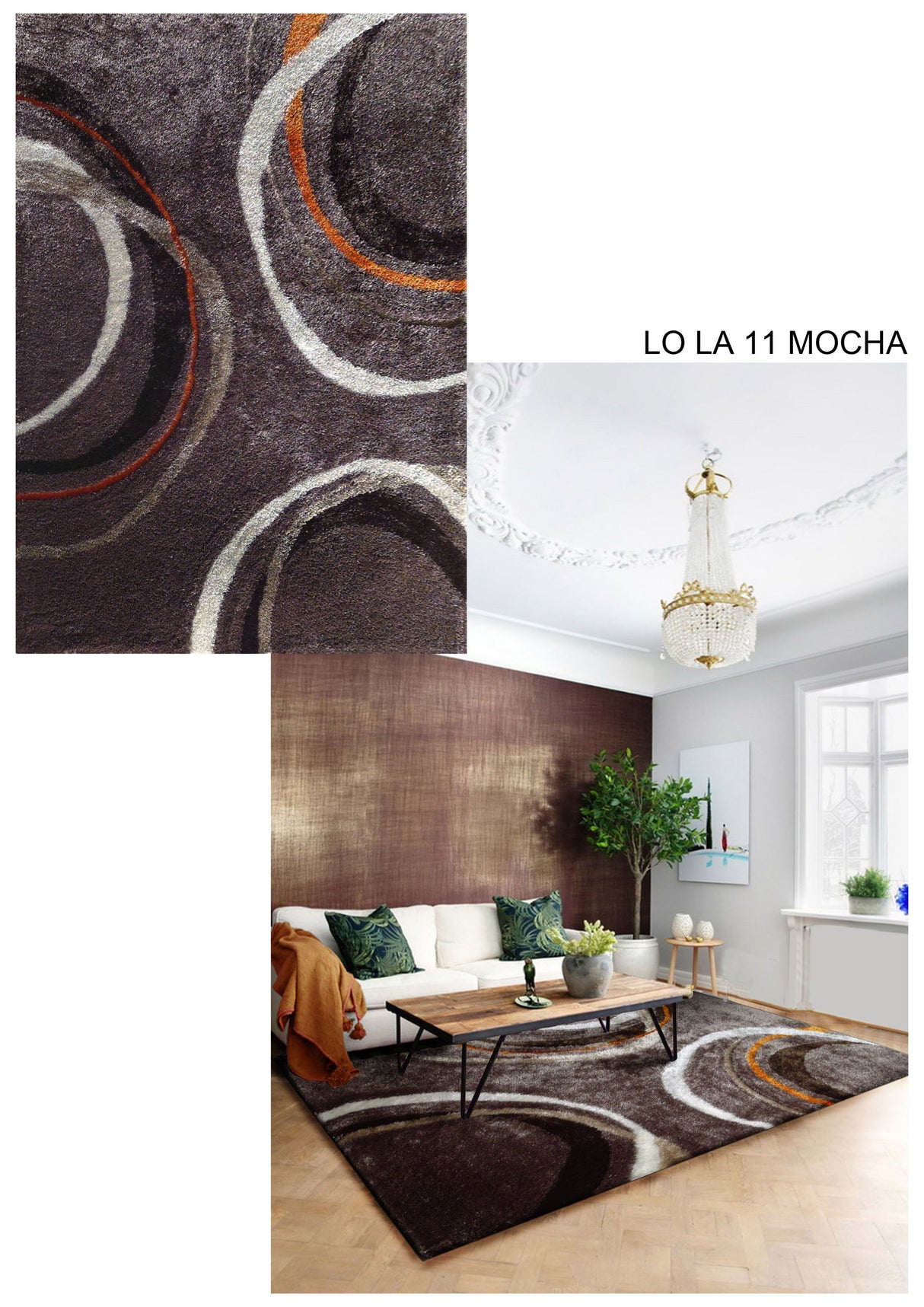 Lo-La Collection Polyester Fabric - Shag Area Rug, Gray, 5' X 7' (1 Piece)
