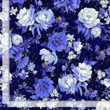 Quilting Cotton Moonlight Metallic Asian Floral Lotus