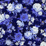 Quilting Cotton Moonlight Metallic Asian Floral Lotus