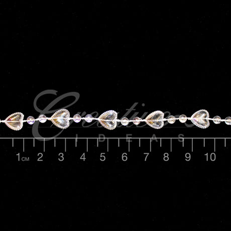 Love Heart Beads String-5 Yds (Iridescent)
