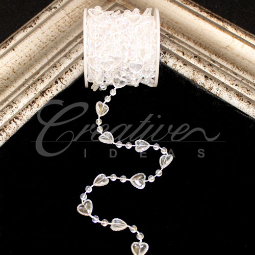 Love Heart Beads String-5 Yds (Iridescent)