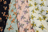Love Flower Rayon Challis Fabric - Floral Print, 58/60" Width (1 Yard)