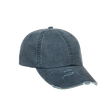Adams Distressed Cap Cotton Twill Fabric - Navy, Distressed, Six-Panel, Low Profile, Curved Visor (1 Cap)