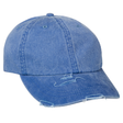 Adam'S LP108 Distressed Cotton Twill Cap - Royal, Distressed Visor, Six-Panel, Low Profile (1 Cap)