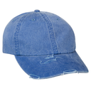 Adam'S LP108 Distressed Cotton Twill Cap - Royal, Distressed Visor, Six-Panel, Low Profile (1 Cap)