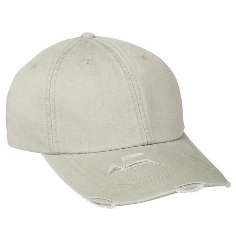 Adam'S LP108 Distressed Cap Cotton Twill Fabric - Stone, Six-Panel, Low Profile, Curved Visor (1 Cap)