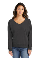 Port & Company® Women's Beach Wash Garment-Dyed V-Neck Sweatshirt