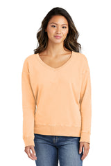 Port & Company® Women's Beach Wash® Garment-Dyed V-Neck Sweatshirt