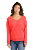 Port & Company® Women's Beach Wash Garment-Dyed V-Neck Sweatshirt