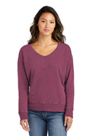 Port & Company® Women's Beach Wash Garment-Dyed V-Neck Sweatshirt
