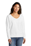 Port & Company® Women's Beach Wash Garment-Dyed V-Neck Sweatshirt