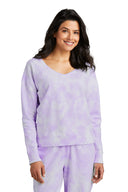 Port & Company® Women's Beach Wash Cloud Tie-Dye V-Neck Sweatshirt