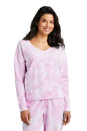Port & Company® Women's Beach Wash Cloud Tie-Dye V-Neck Sweatshirt