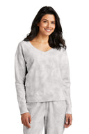 Port & Company® Women's Beach Wash Cloud Tie-Dye V-Neck Sweatshirt