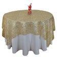 Gold Spider Mesh Sequin Overlay Tablecloth 60″ x 60″