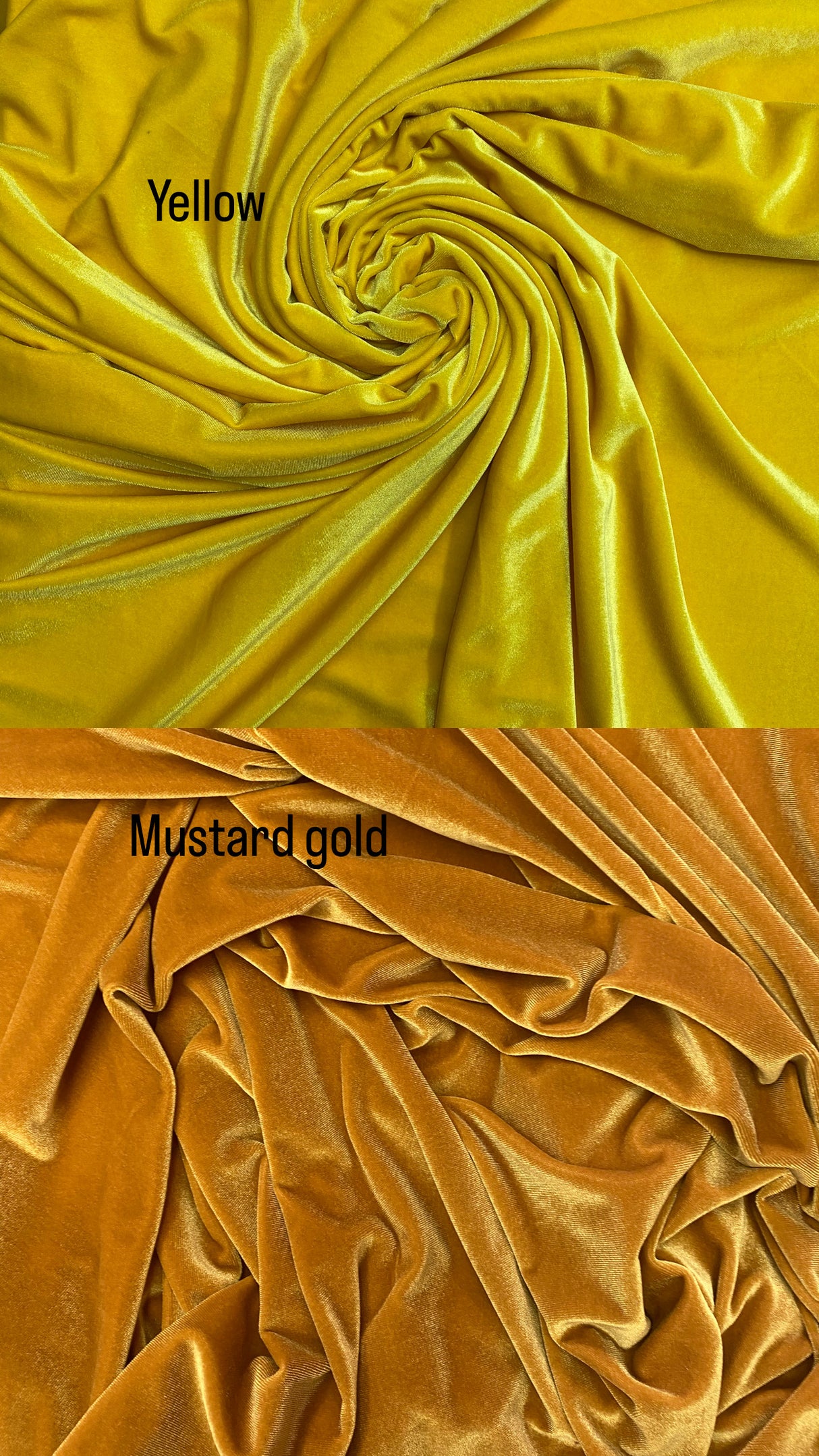Yellow Stretch Velvet Fabric - Yellow, 58"-60" Wide