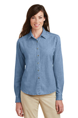 Port & Company® Women's Long Sleeve Value Denim Shirt