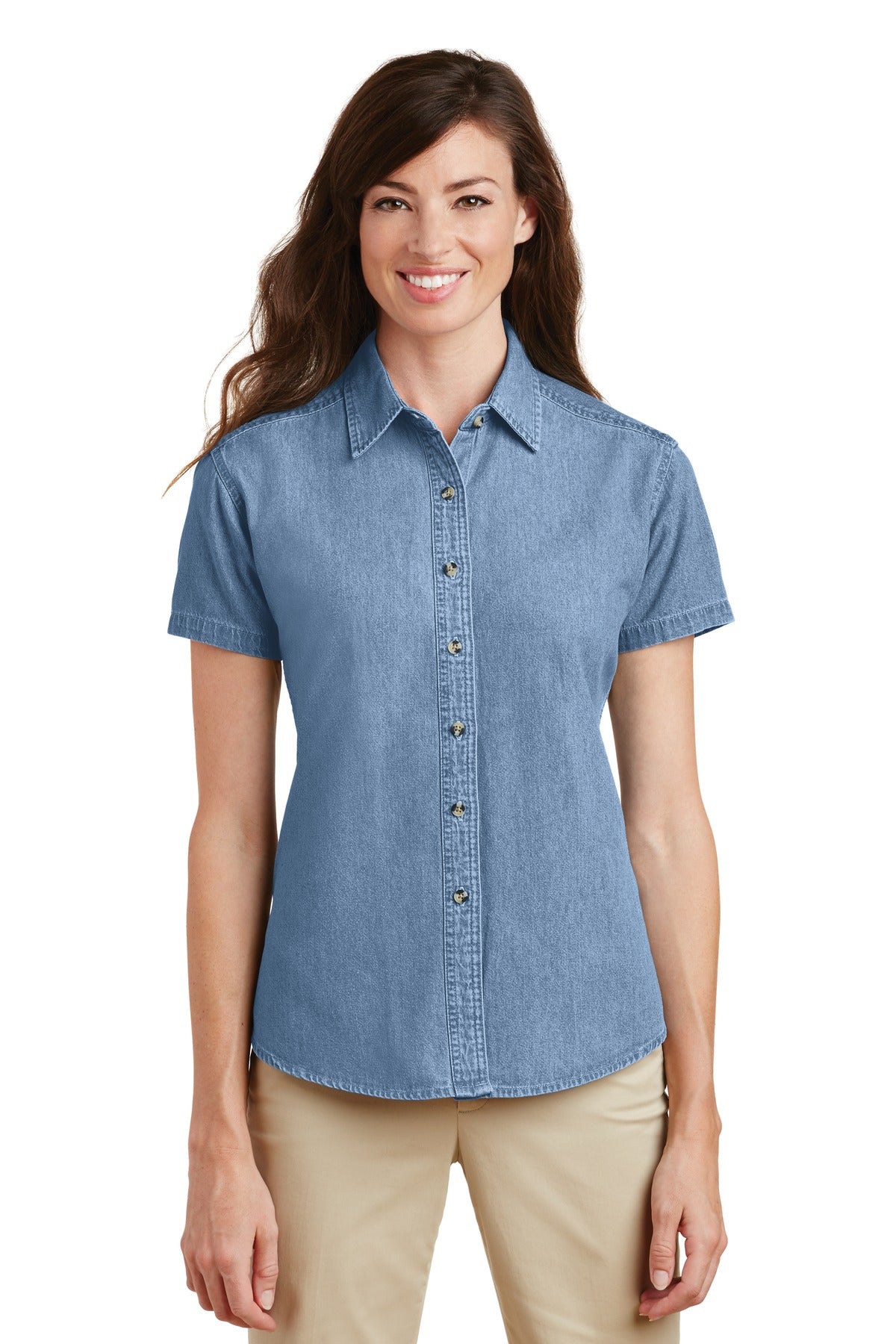 Port & Company® Women's Short Sleeve Value Denim Shirt