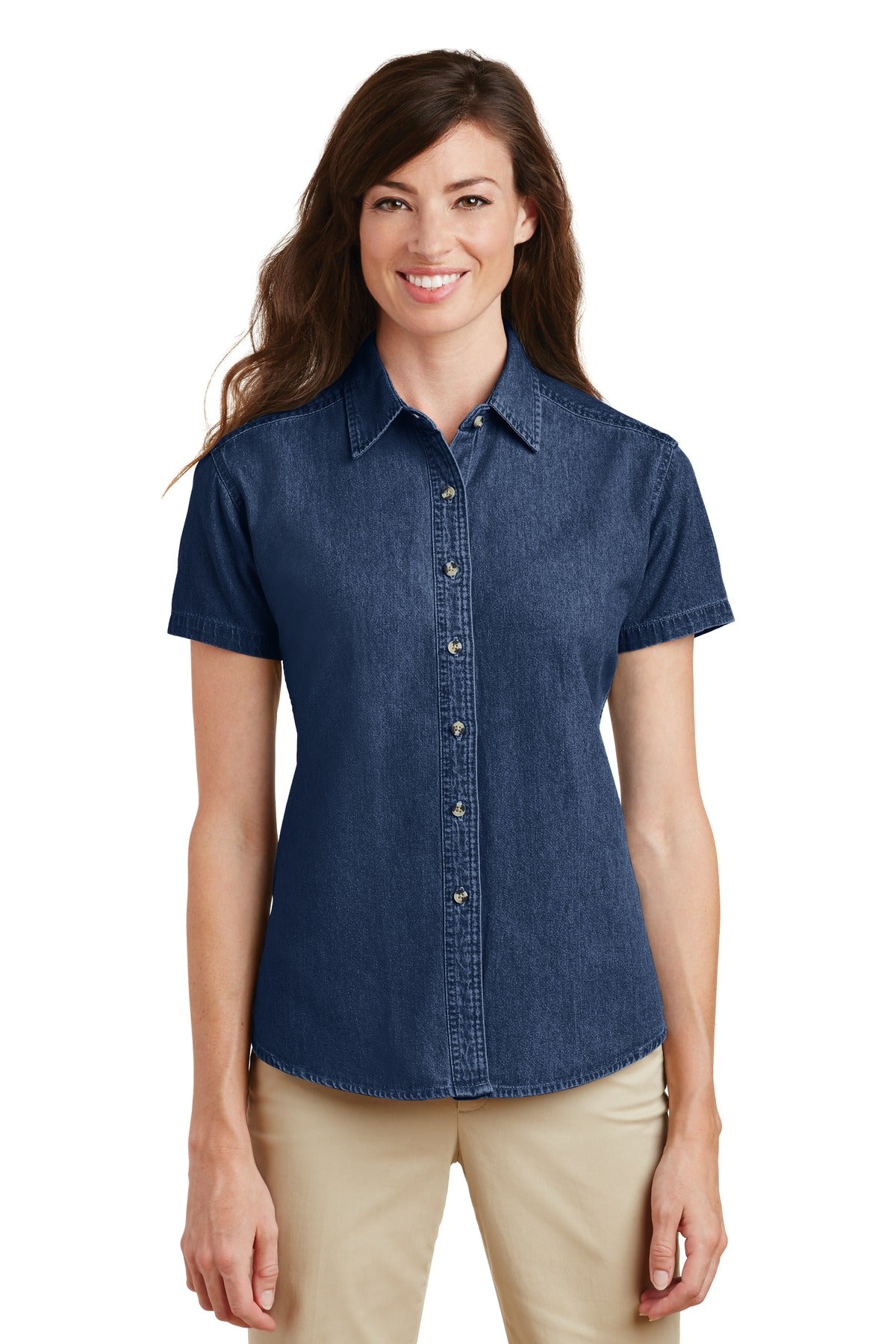 Port & Company® Women's Short Sleeve Value Denim Shirt