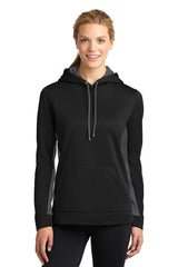 Sport-Tek® Women's Sport-Wick® Fleece Colorblock Hooded Pullover