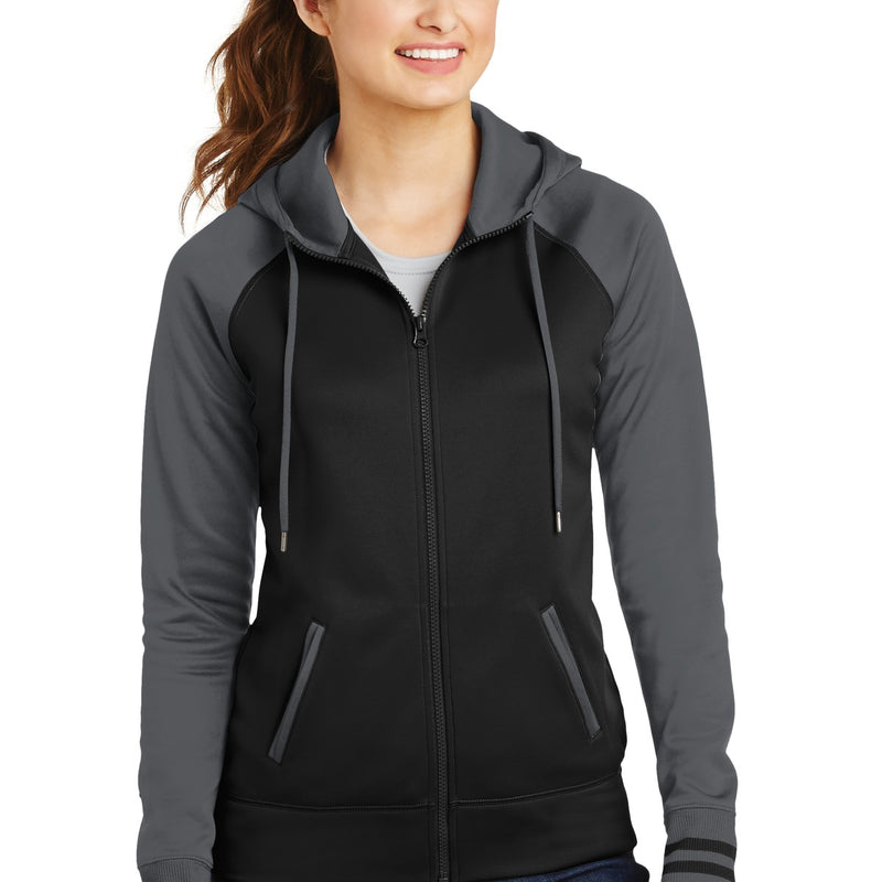 Sport-Tek® Women's Sport Wick Varsity Fleece Full-Zip Hooded Jacket