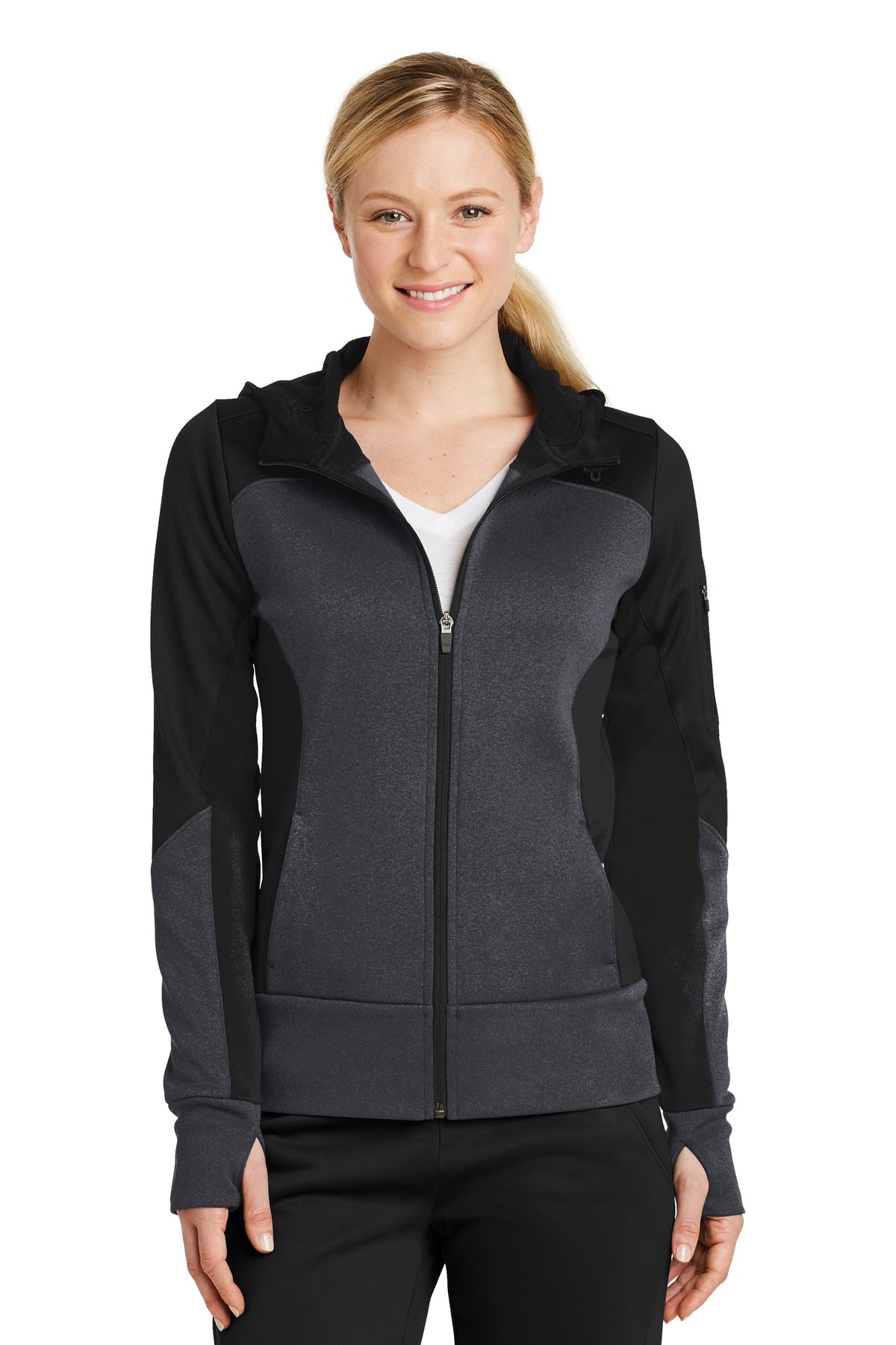 Sport-Tek® Women's Tech Fleece Colorblock Full-Zip Hooded Jacket