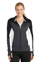 Sport-Tek® Women's Tech Fleece Colorblock Full-Zip Hooded Jacket