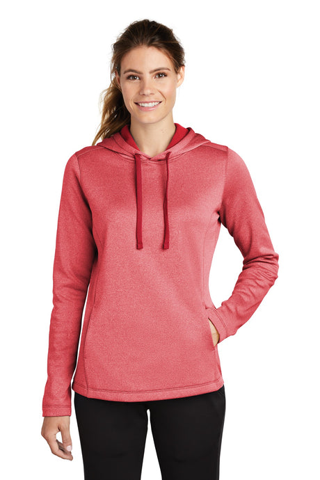 Sport-Tek ® Women's PosiCharge ® Sport-Wick ® Heather Fleece Hooded Pullover