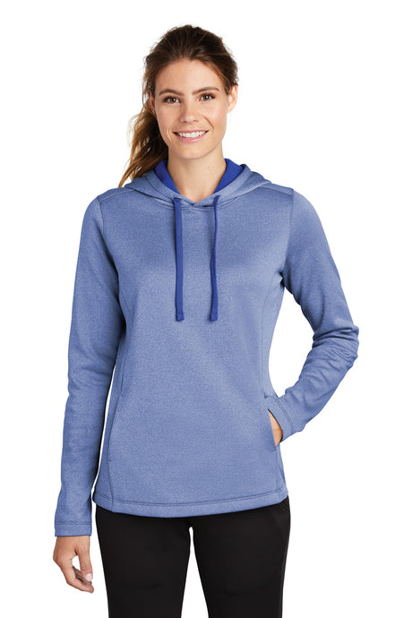 Sport-Tek ® Women's PosiCharge ® Sport-Wick ® Heather Fleece Hooded Pullover